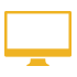 Yellow icon of a computer monitor