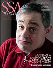 SSA magazine. Headline: Raising Awareness about Persons with Disabilities: Making an impact through social media