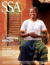 SSA magazine. Headline: Looking at Mental Health in a Developing Country: How family counseling and financial assistance may reduce child maltreatment