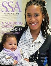 SSA magazine. Headline: A Nurturing, Caring Relationship: How home visits from a doula help young mothers and their children