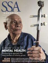 SSA magazine. Headline: A New Look at Mental Health: Developing an approach that helps members of minority groups