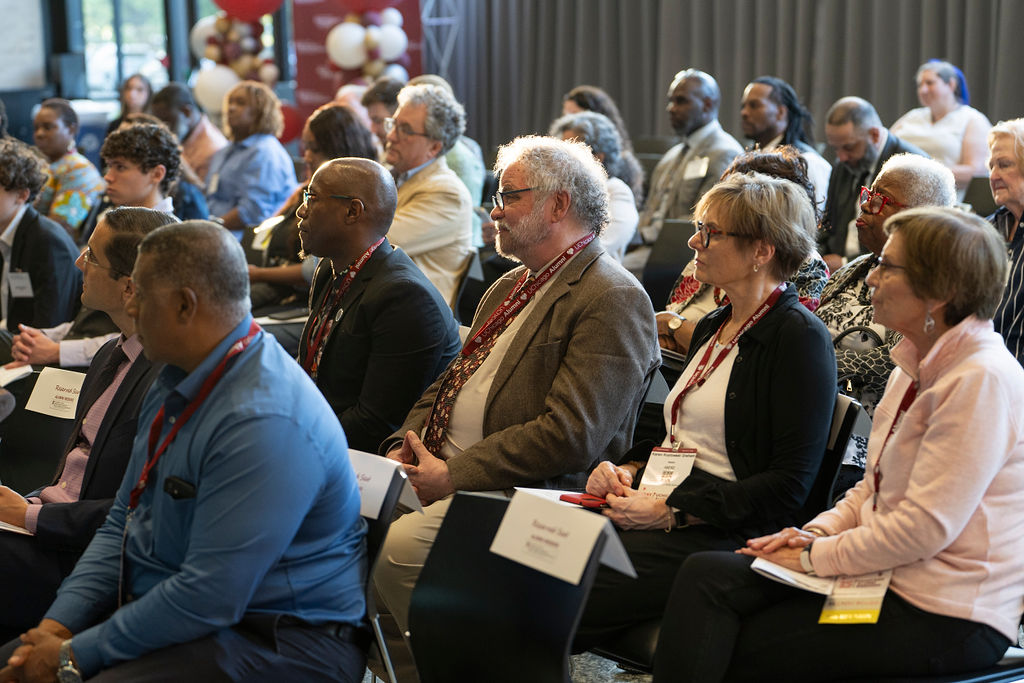 group of people listening