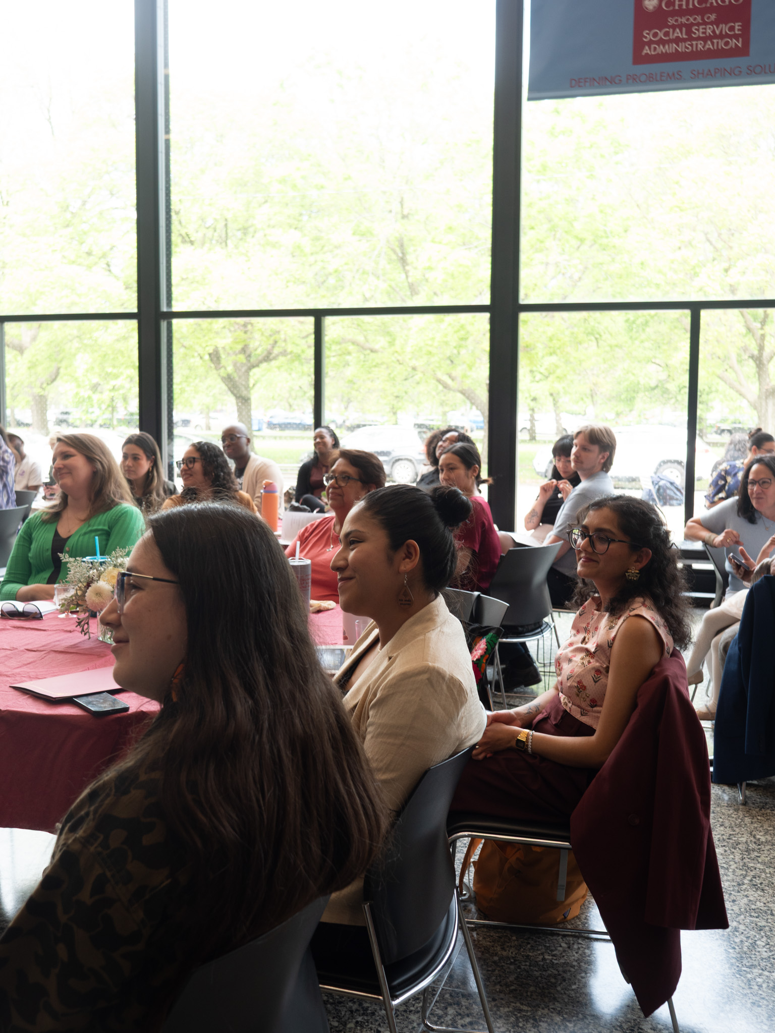 audience members smiling 