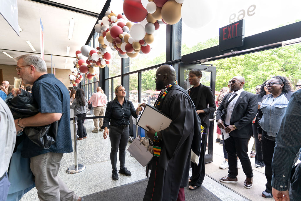 People entering reception
