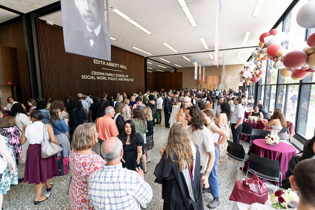 People standing around inside of reception