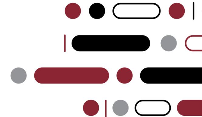 Dots and Dashes in maroon, gray, black, and white to illustrate the idea of 'data'