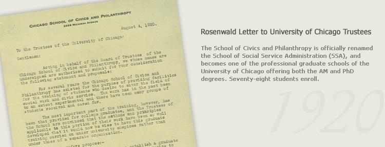 An image of a typed letter to the Trustees of the University of Chicago