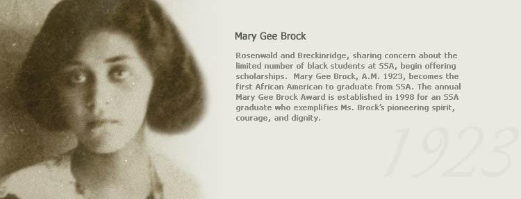 Sepiatone headshot image of Mary Gee Brock