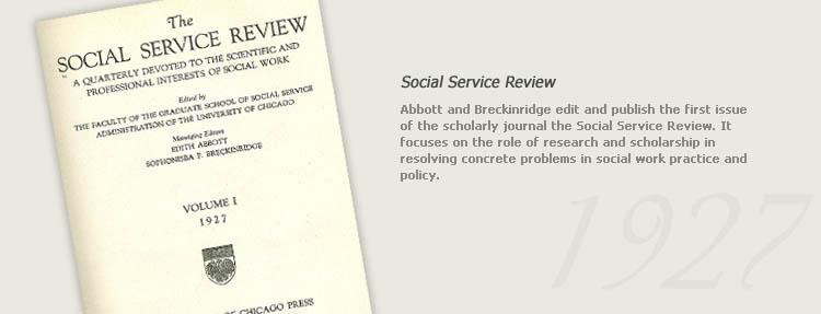 Cover page of the first issue of the Social Service Review