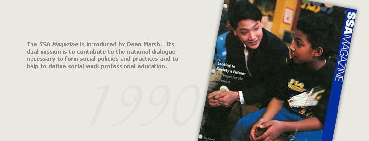 Cover of the SSA Magazine showing an SSA student engaging with an elementary student. 