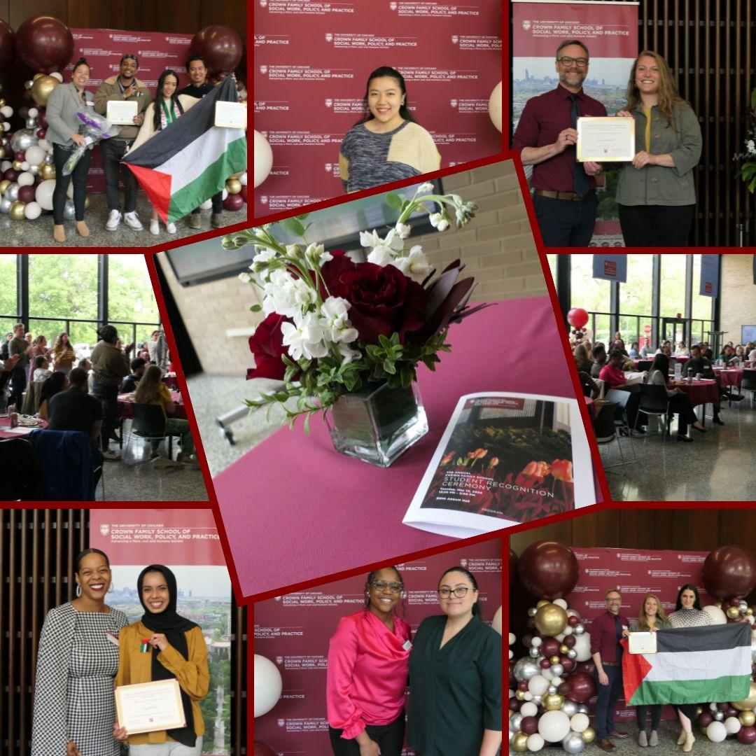 collage of images from student recognition ceremony with students smiling