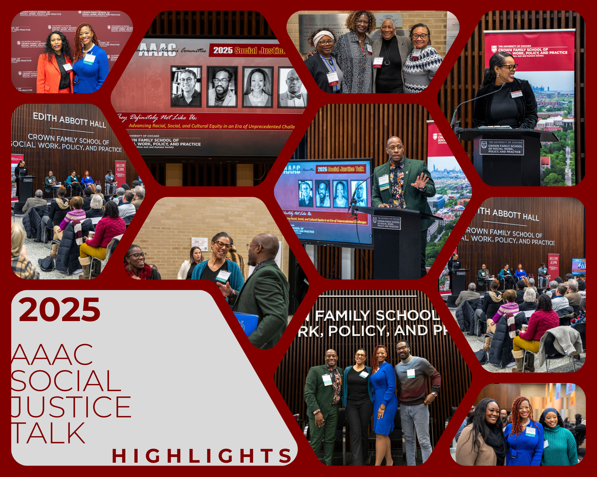 Collage of 10 images from the AAAC Social justice talk