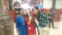 Three study abroad students in India