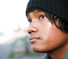 Young man in a beanie